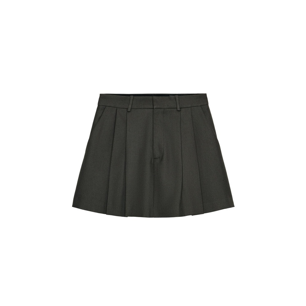 Zara Pleated Mini Skirt Charcoal Gray Tailored Academic Coquette Size Small
